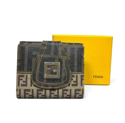 Cartera Compacta FENDI Zucca Zucchino Baguette Solapa Continental con Caja USADA Foto 1 de 4