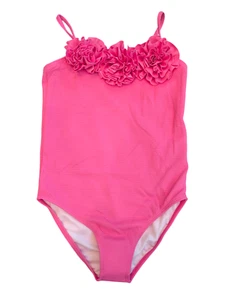 NWT Janie and Jack Pink Floral Rosette One-Piece Swimsuit Girls Size 7 - Picture 1 of 6