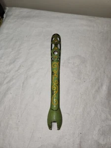 Antique Vintage Decorated Cast Iron Wood Stove 11.25" Lid Lifter Marked "86"  - Picture 1 of 6