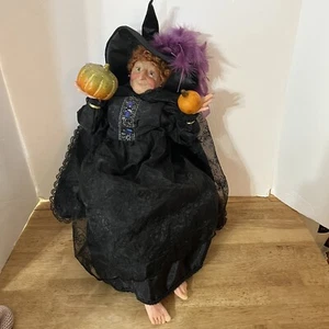 Kurt S. Adler Witch Doll Black Lace Dress - Picture 1 of 14