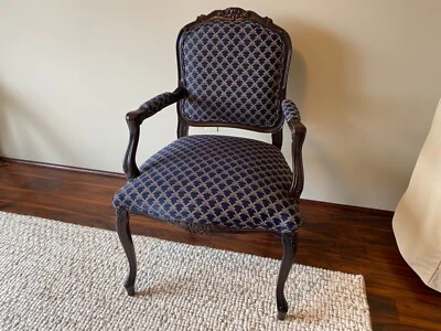 Accent Chair by Flexsteel Blue Fabric Dark Wood - Image 1 of 4