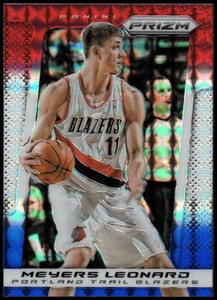 2013-14 Panini Prizm Prizms Red White and Blue Mosaic Card #165 Meyers Leonard