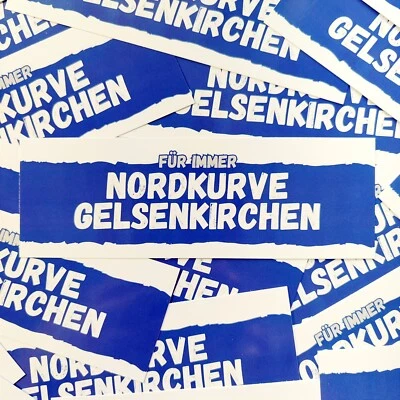 MARKENLOS 100x Nordkurve Gelsenkirchen/ Sticker/ Aufkleber/ Fanartikel/ PVC/14,8x5,0 cm