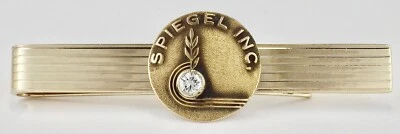 Espejo de diamantes vintage de oro amarillo de 10 quilates, Inc. Barra de corbata de presentación 7,67 gramos Foto 1 de 4