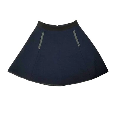 Falda patinadora acolchada azul marino Madewell ribete de cuero para mujer 2 Foto 1 de 4