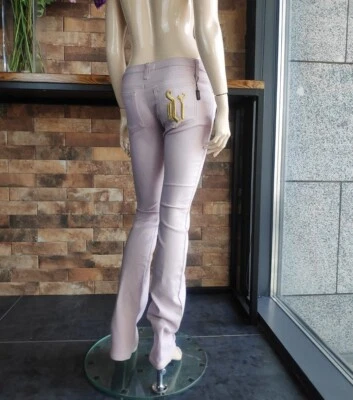 Подлинные женские эластичные джинсы Versace Lurex с большим логотипом неношеные 40IT - Изображение 1 из 4