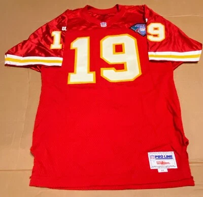 Auténtico K.C. Camiseta Chiefs Wilson #19 48 cosida NFL 75 años parche y número Foto 1 de 4