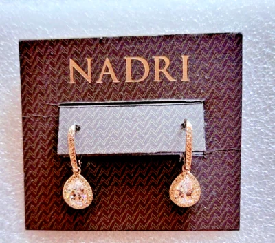 Nadri Earrings Cubic Zirconia CZ Pear Teardrop Dangle Drop Earrings NWT New $88 — 第 1/3 张图片