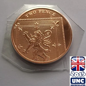 (BRILLIANT UNC) BRITISH 2015 ELIZABETH II TWO PENCE 2p coin, 10 Years Old! - Picture 1 of 2