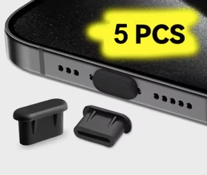 5stk USB-C Staubschutzstecker Stöpsel Silikon für IPHONE 15 16 16E 17 17E 17 AIR - Zdjęcie 1 z 6
