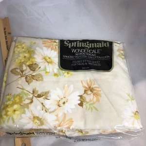 Springmaid Wondercale Double Fitted Sheet Set Yellow Daisy Bouquet - Picture 1 of 7
