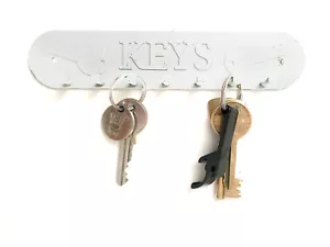 WHITE KEY HOOKS WALL MOUNTED KEYS HOLDER 3D PRINTED - Picture 1 of 7