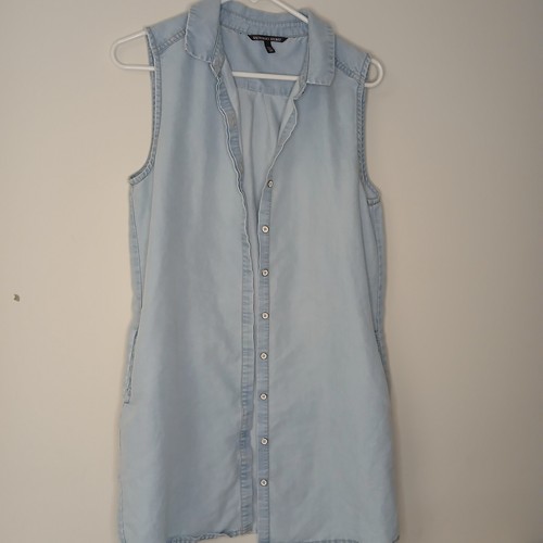 UNDERCOVER Stile Y2k! Camicia vestito Victoria's Secret 2013 denim coda di camicia bottoni senza maniche