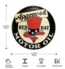 Vintage Design Sign Metal Decor Gas and Oil Sign - Approved Red Hat Motor Oil