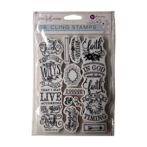 Prima LOVE FAITH SCRAP 18 Cling Stamp Set Scrapbooking Crafts QUOTES - Picture 1 of 2