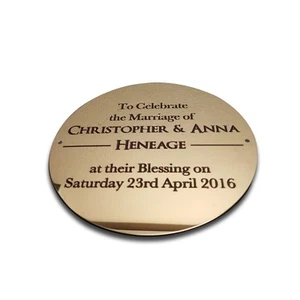 Solid Brass circular shaped plaque 4 sizes Engraved  - Picture 1 of 8