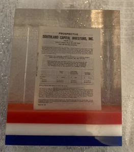 Vintage 1970’s Lucite Acrylic Paperweight Miniature Southland Capital Book - Picture 1 of 5