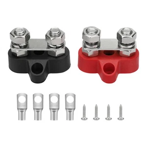 Battery Terminal Block Positive Negative M8 Dual Studs Junction for RV Car Boat - Picture 1 of 7