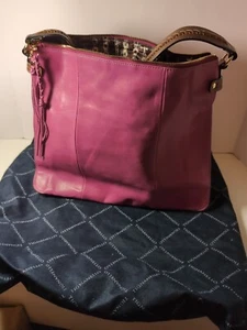 Tignanello Hot Pink Leather Purse NWT W/Dust Cover - Picture 1 of 16