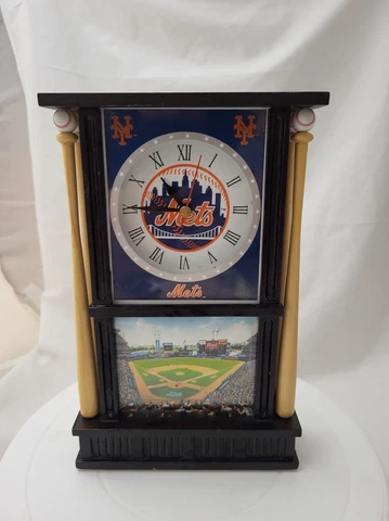 VTG The Danbury Mint 2001 New York Mets Desk Clock - WORKING Cover