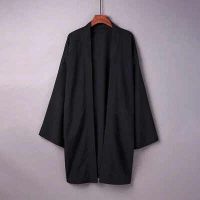 Men Casual Japanese Coat Kimono Yukata Top Retro Jacket Long Cardigan Outwear - Image 1 of 4