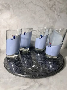 ITALIANO Juego de 4 Gafas Highball Inclinadas de Calidad Esquí Pistas Alpinas - Imagen 1 de 10