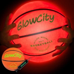 Glow in The Dark Basketball for Teen Boy Glowing Orange Basket Ball Light Up LED - Picture 1 of 15