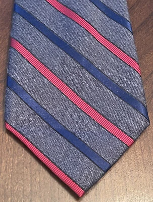 Club Room Gray Blue Red 70% Silk 26% Polyester 4% Wool Men’s Neck Tie Foto 1 de 4