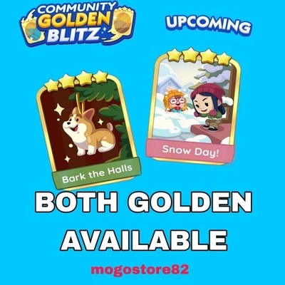 🌟MonoPoly Go Golden Blitz Stickers✨ Bark the Halls & Snow Day! CHEAPST PRICE🌟 - Image 1 of 2