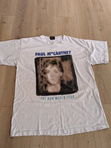 VINTAGE 1993 PAUL MCCARTNEY  "THE NEW WORLD TOUR" SINGLE STITCHED TOUR SHIRT XL - Picture 1 of 6
