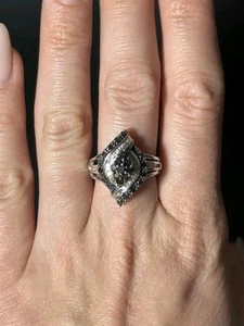 Anillo de ónix negro vintage JWBR 925 de plata de ley talla 6,75 - Imagen 1 de 14