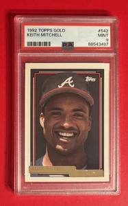 1992 Topps Gold Winner KEITH MITCHELL 542 PSA 9 Baseballkarte Vintage Atlanta Braves - Bild 1 von 2