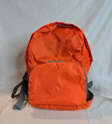 Unbranded Unisex Foldable Packable Orange Backpack - Image 1 of 4