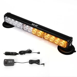 14" Emergency Strobe Lights Bar Built-in Battery Powered 14 inch, Amber/White - Picture 1 of 9