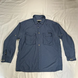 ExOfficio Vented Long Sleeve Button Up Blue Mens 2XL Shirt Breathable - Picture 1 of 15