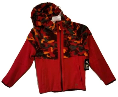 Russell Jacket NWT Girl's 2XL Red Polyester Blend Fleece Pockets Hooded Zip-up  - Image 1 of 4