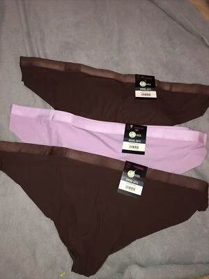 3 Pairs No Boundaries Banded Thong  Panties Size XXXL 21 brown purples - Изображение 1 из 2