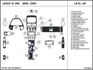 Carbon Fiber Dash Trim Kit for Lexus IS300 2004-2005 without navigation Interior - Picture 1 of 3