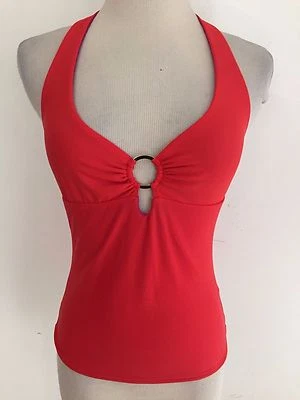 Camiseta Tankini ShapeFX Natación Reversible Cerradura Rojo Llama y Magenta Talla 2 Foto 1 de 4