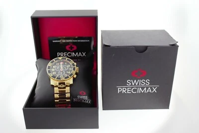 Swiss Precimax Men's Verto Pro SP13042 Black Dial with Gold Stainless Steel Band - Image 1 of 4