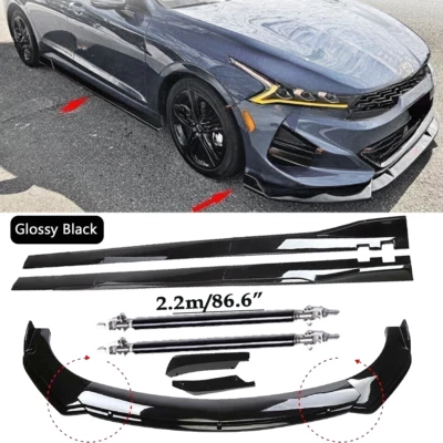 Front Bumper Spoiler Body Kit /Side Skirt/Strut Glossy Black FOR KIA K5 2021 Foto 1 de 4