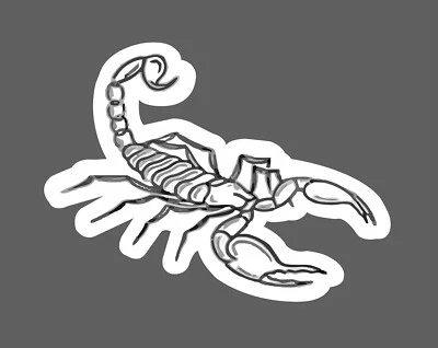 Scorpion Sticker Black & Grey Waterproof Outdoor Nature Gift NEW - Image 1 of 3
