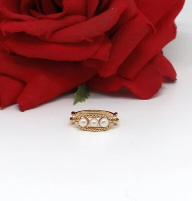 Sterling Silver NWOT JTV Vermeil Pearl Ring Size 8 2.66g CAT RESCUE - Image 1 of 2