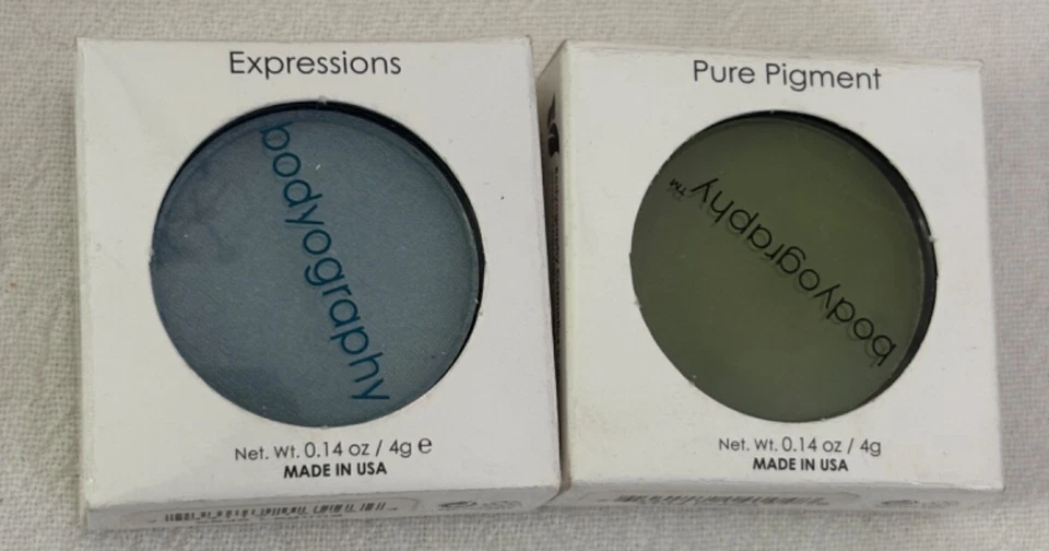 BODYOGRAPHY EXPRESSIONS & PURE PIGMENT LOT OF 2 BLUE&GREEN NIB .14OZ - Image 1 of 1