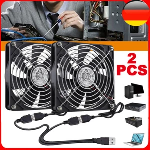 2stk USB Lüfter 140mm 5V Doppel USB PC Ventilator Computer PC Gehäuselüfter - Bild 1 von 14