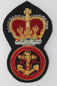 GORRA DE SUBOFICIAL DE SUBOFICIAL DE LA MARINA REAL BRITÁNICA QARNNS INSIGNIA CORONA DE REINA - Imagen 1 de 1