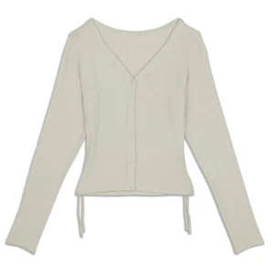 NEW Lululemon Side Cinch Ribbed Cardigan S8 BONE Long Sleeve - Picture 1 of 5