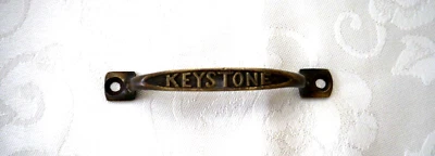 VTG KEYSTONE Letterpress Tray Drawer Handle, 4" Brass - Image 1 of 2