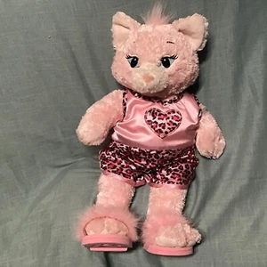 Build A Bear Sassy Cat 🐈 Pink Meows Outfit & Shoes Leopard Print 18” - Picture 1 of 4