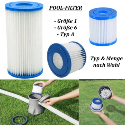 Pool Filter Patrone für Bestway Intex Gr 1, 6, A / C - Größe und Menge wählbar - Bild 1 von 4